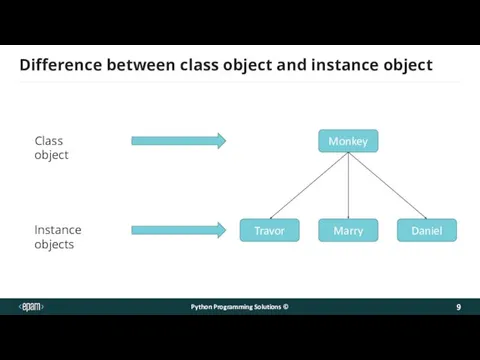 Difference between class object and instance object Python Programming Solutions © Monkey Travor