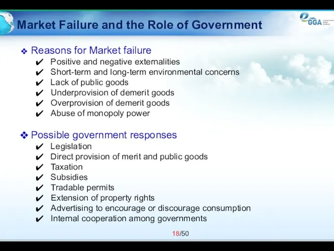 Market Failure and the Role of Government Reasons for Market