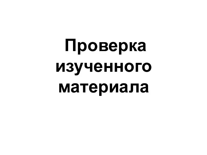 Проверка изученного материала