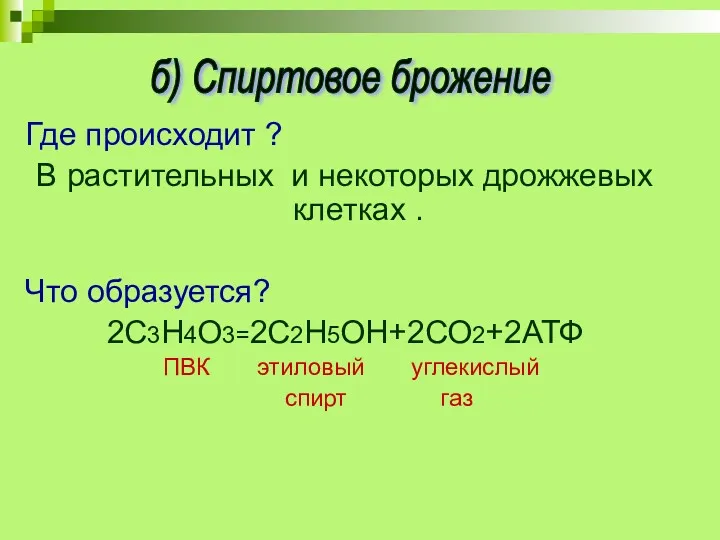 Где происходит ? В растительных и некоторых дрожжевых клетках .