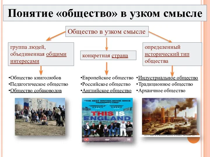 Понятие «общество» в узком смысле Общество в узком смысле группа