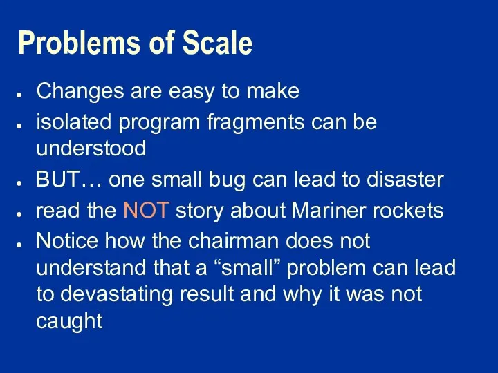 Problems of Scale Changes are easy to make isolated program