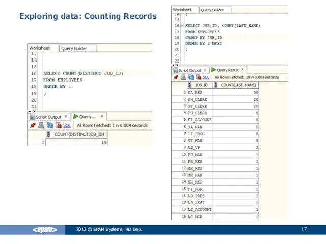 2012 © EPAM Systems, RD Dep. Exploring data: Counting Records