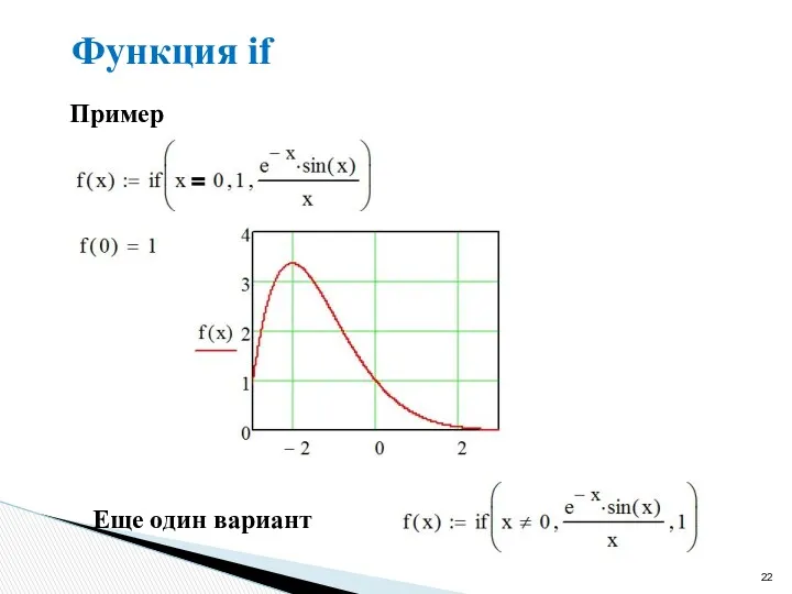 Функция if Пример Еще один вариант