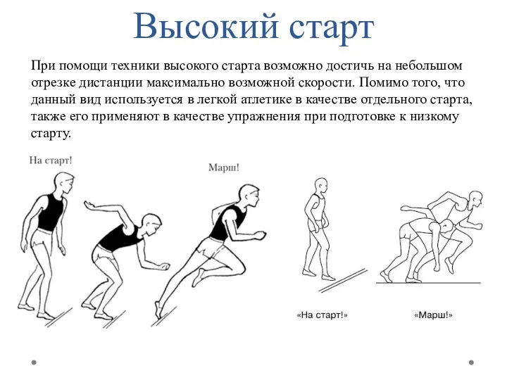 Высокий старт При помощи техники высокого старта возможно достичь на