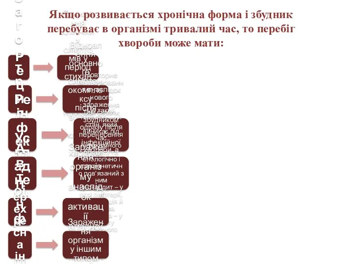 Загострення Посилення клінічних симптомів у період стихання патологічного процесу Рецидив