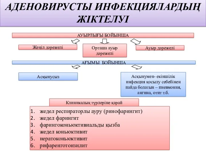 АДЕНОВИРУСТЫ ИНФЕКЦИЯЛАРДЫҢ ЖІКТЕЛУІ