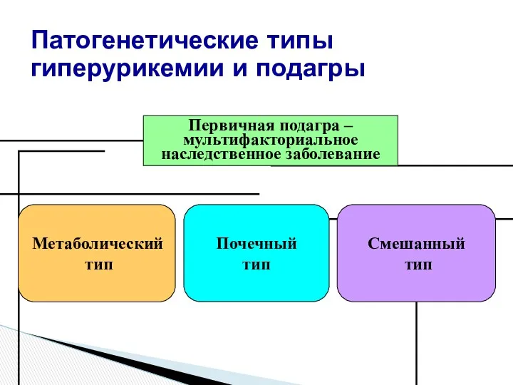 Патогенетические типы гиперурикемии и подагры