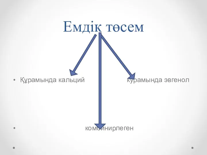 Емдік төсем Құрамында кальций курамында эвгенол комбинирлеген