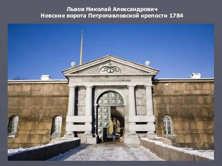 Львов Николай Александрович Невские ворота Петропавловской крепости 1784