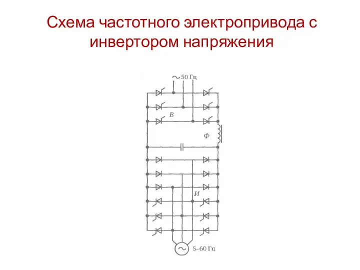 Схема частотного электропривода с инвертором напряжения