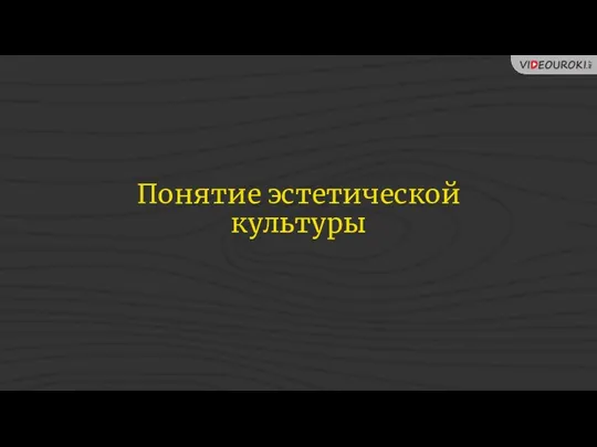 Понятие эстетической культуры