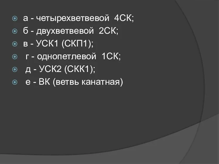 а - четырехветвевой 4СК; б - двухветвевой 2СК; в -