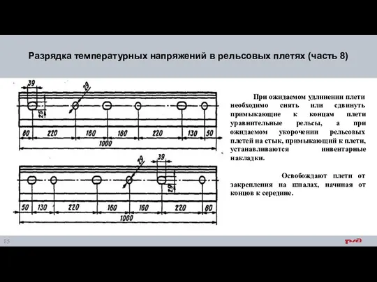 Разрядка температурных напряжений в рельсовых плетях (часть 8) При ожидаемом