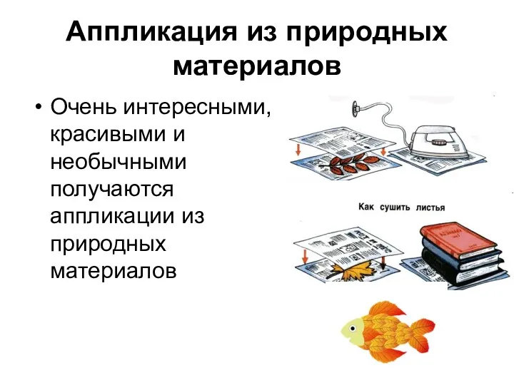 Аппликация из природных материалов Очень интересными, красивыми и необычными получаются аппликации из природных материалов