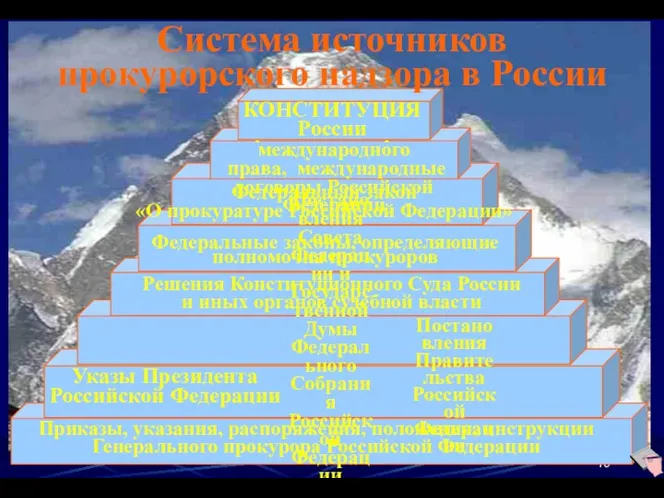 Приказы, указания, распоряжения, положения, инструкции Генерального прокурора Российской Федерации Решения Конституционного Суда России