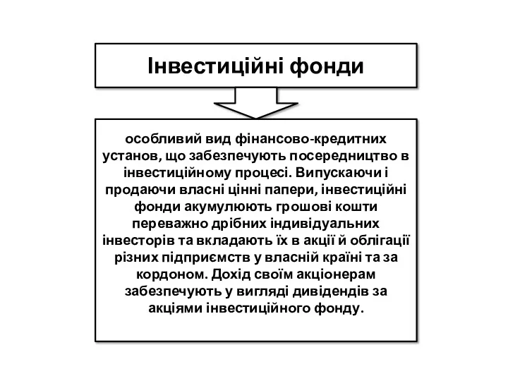 Інвестиційні фонди особливий вид фінансово-кредитних установ, що забезпечують посередництво в