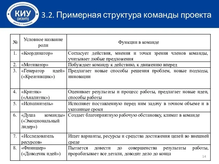 3.2. Примерная структура команды проекта