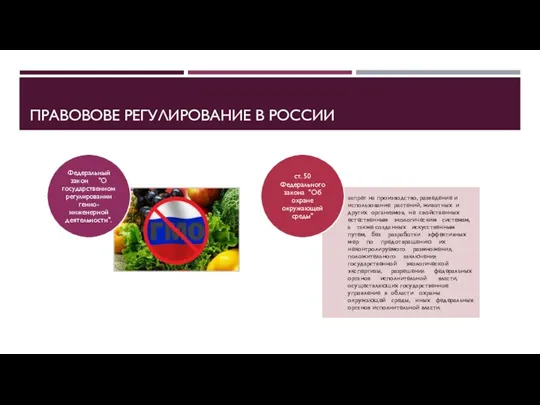 ПРАВОВОВЕ РЕГУЛИРОВАНИЕ В РОССИИ