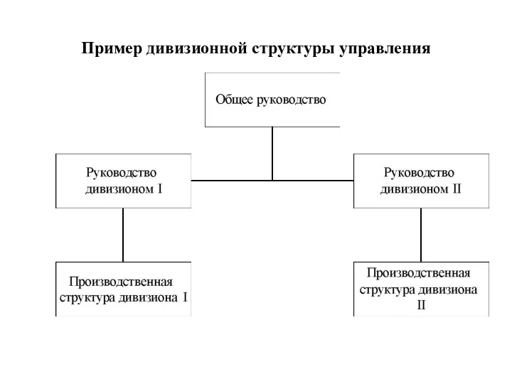 Пример дивизионной структуры управления