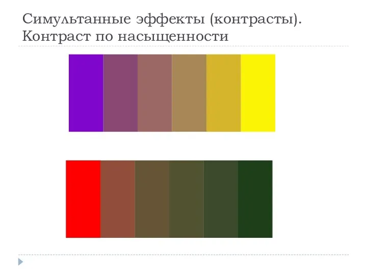 Симультанные эффекты (контрасты). Контраст по насыщенности