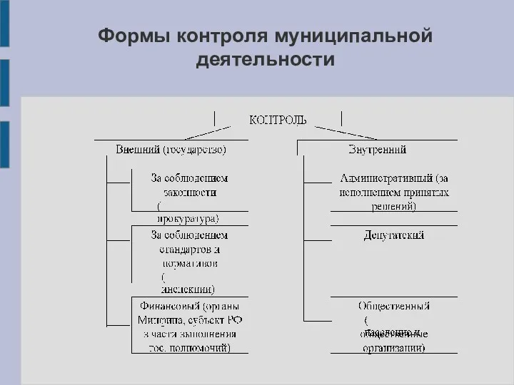 Формы контроля муниципальной деятельности