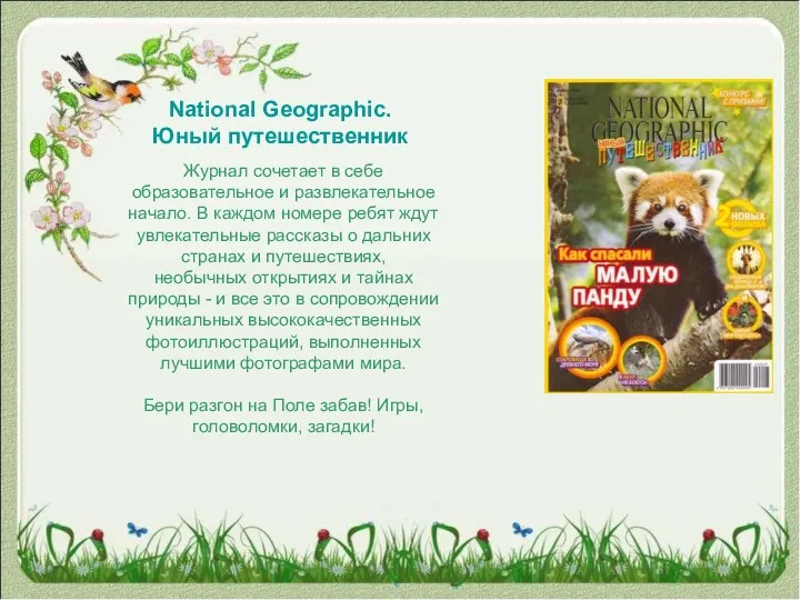 National Geographic. Юный путешественник Журнал сочетает в себе образовательное и