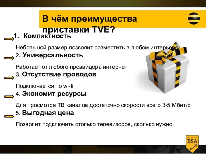 В чём преимущества приставки TVE? Компактность Небольшой размер позволит разместить в любом интерьере