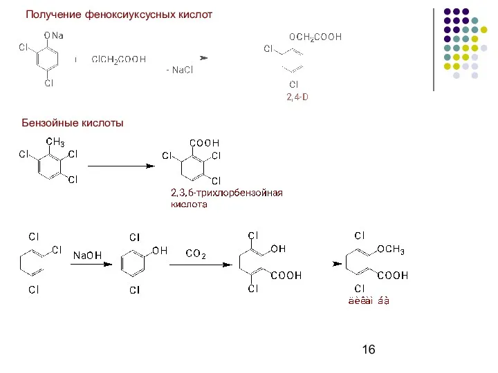 Получение феноксиуксусных кислот Бензойные кислоты