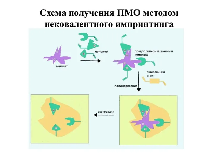 Схема получения ПМО методом нековалентного импринтинга