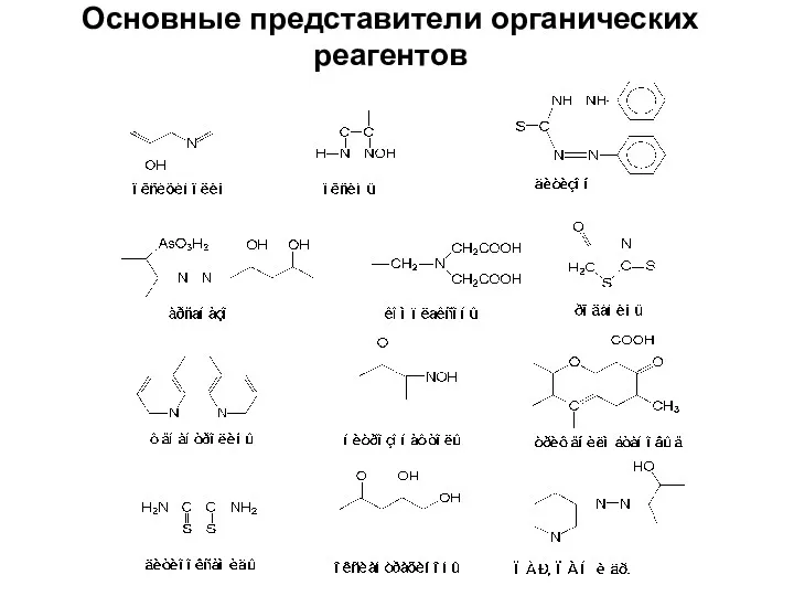 Основные представители органических реагентов