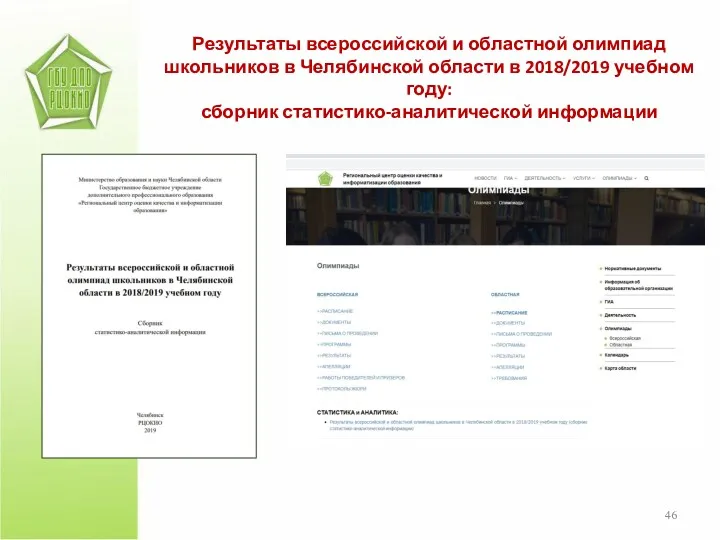 Результаты всероссийской и областной олимпиад школьников в Челябинской области в 2018/2019 учебном году: сборник статистико-аналитической информации