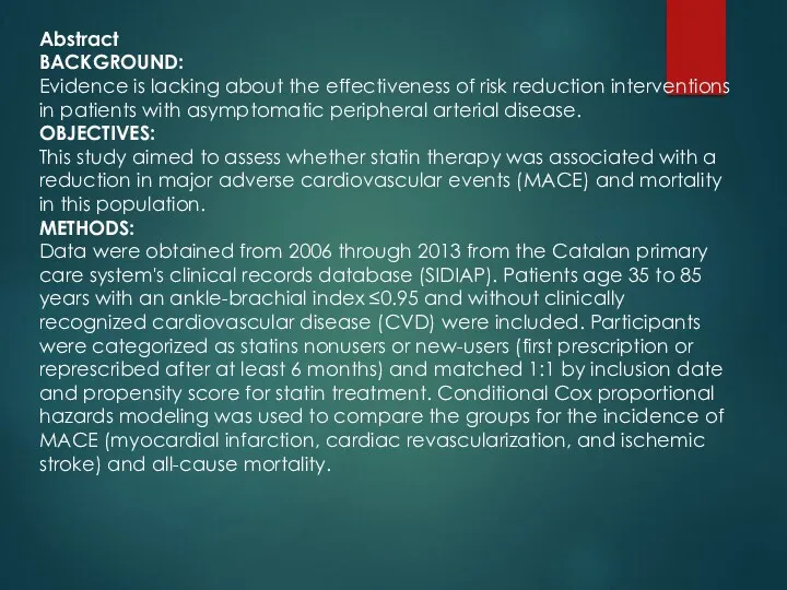 Abstract BACKGROUND: Evidence is lacking about the effectiveness of risk reduction interventions in