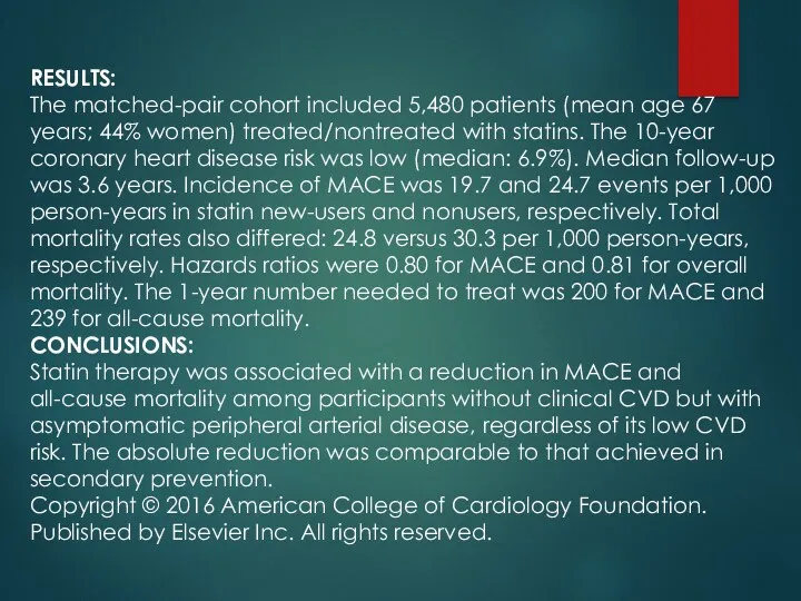 RESULTS: The matched-pair cohort included 5,480 patients (mean age 67 years; 44% women)