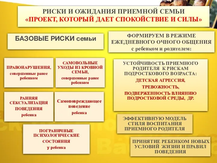 РИСКИ И ОЖИДАНИЯ ПРИЕМНОЙ СЕМЬИ «ПРОЕКТ, КОТОРЫЙ ДАЕТ СПОКОЙСТВИЕ И