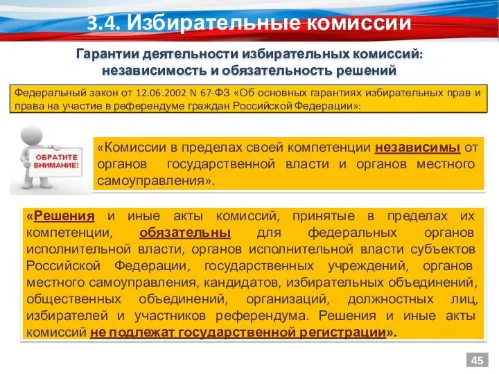 «Комиссии в пределах своей компетенции независимы от органов государственной власти