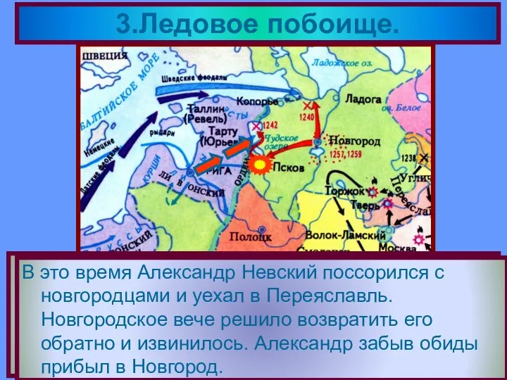 В 1242 г.на русские земли обрушился новый противник - рыцари