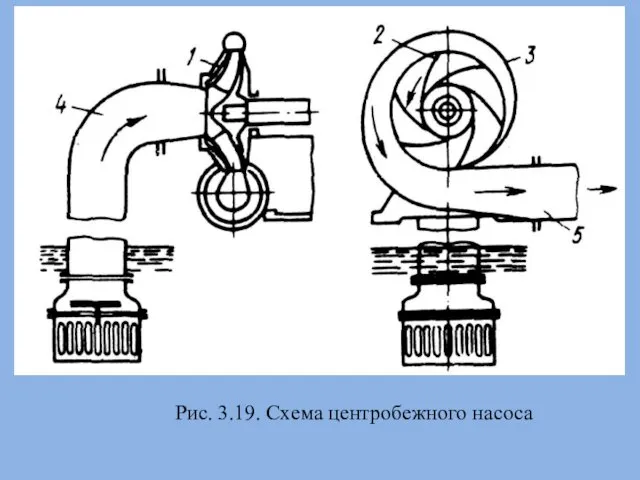 Рис. 3.19. Схема центробежного насоса