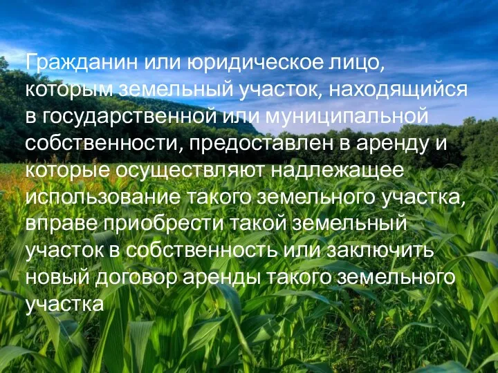 Гражданин или юридическое лицо, которым земельный участок, находящийся в государственной