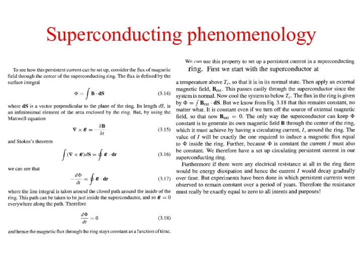 Superconducting phenomenology