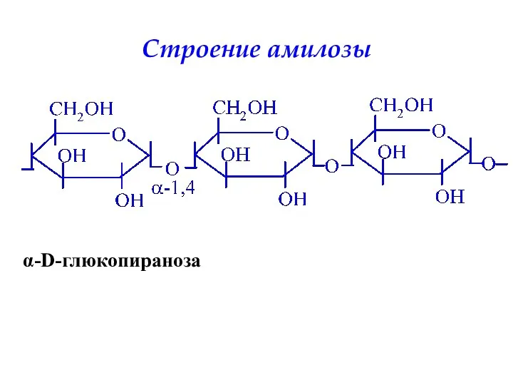 Строение амилозы α-D-глюкопираноза