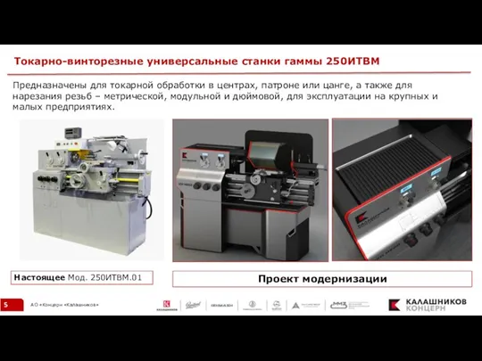 Токарно-винторезные универсальные станки гаммы 250ИТВМ Настоящее Мод. 250ИТВМ.01 Проект модернизации