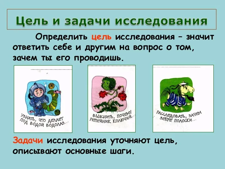 Определить цель исследования – значит ответить себе и другим на