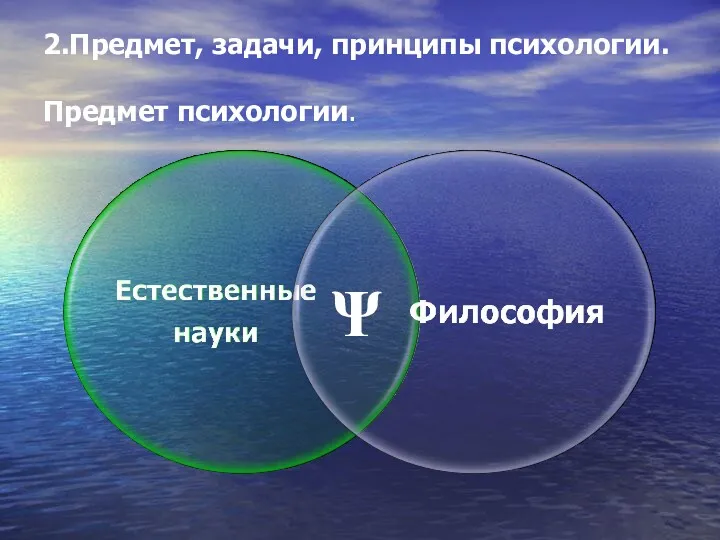 2.Предмет, задачи, принципы психологии. Предмет психологии. Ψ