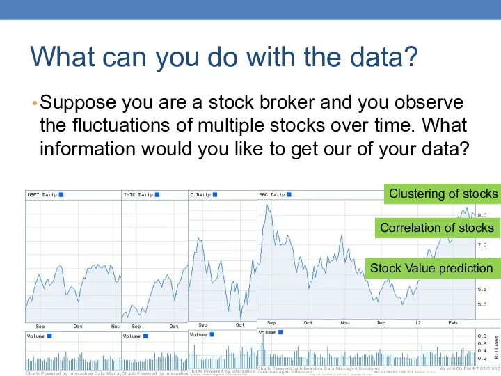 What can you do with the data? Suppose you are