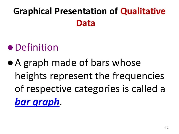 Graphical Presentation of Qualitative Data Definition A graph made of