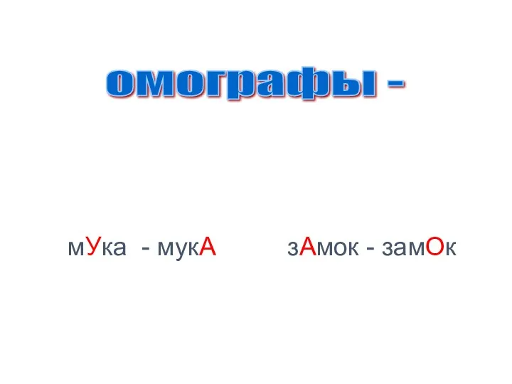 омографы - слова, которые совпадают по написанию, но различаются значением