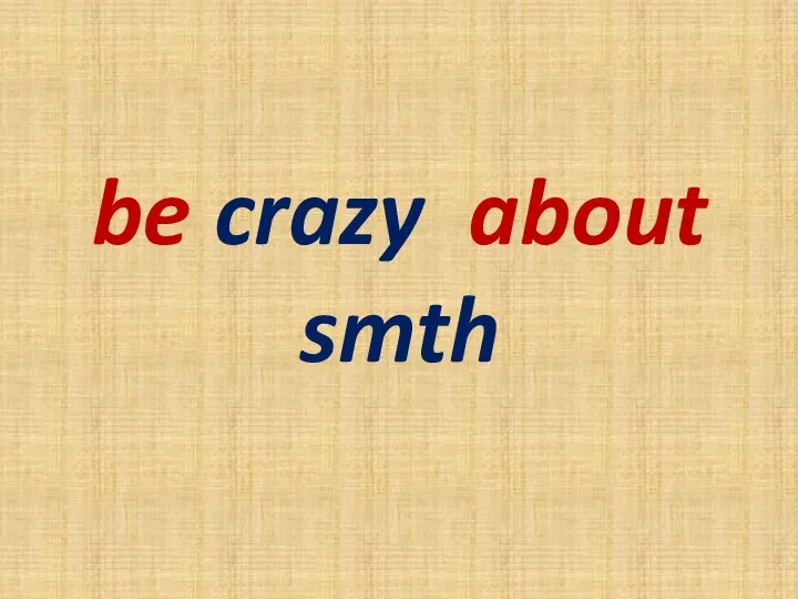 be crazy about smth