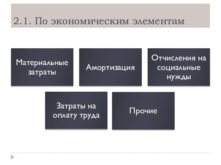 2.1. По экономическим элементам