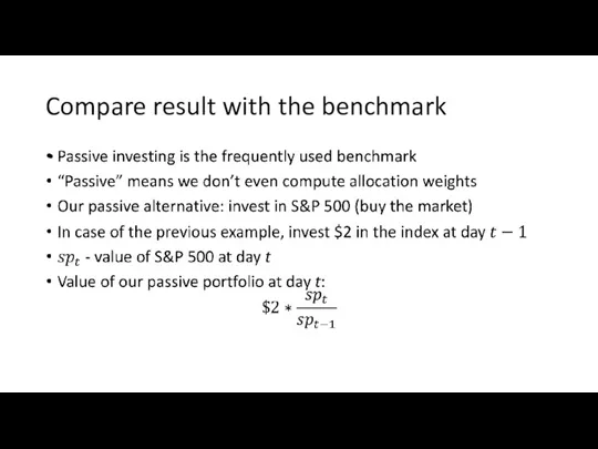 Compare result with the benchmark